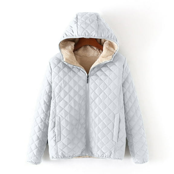 Ftwytp Fleece Jacket for Women Solid Color Hoodie Winter Coat Sherpa Lined Jacket Full Zip Hoodie Coats Fleece Sweatshirts Jackets