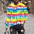 thumbnail image 1 of Ftwytp Graphic Plus Size Long Sleeve Men Trendy Designer 3D Gradient Printed Funny T Shirts Crewneck Slim Fit Casual Hipster Tees Tops, 1 of 5