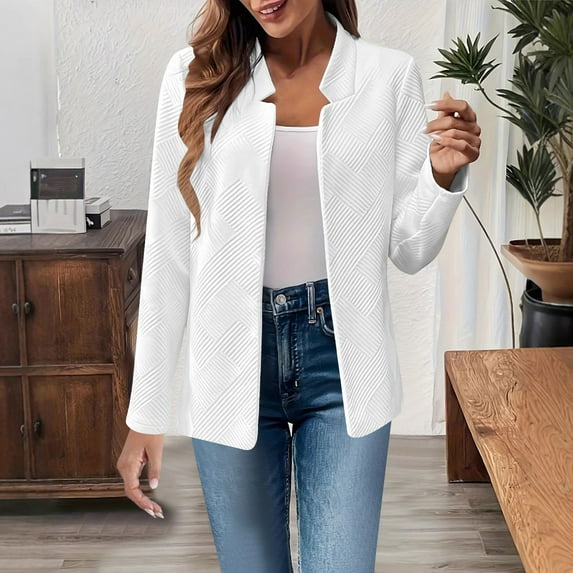 Ftwytp Jackets for Women Casual Buttons Solid Color Long Sleeved Jumper with Pockets Fashion Lapel Loose Fitting Jacket Daily Comfortable Going Out Outwear Coats