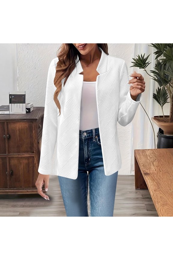 Jackets for Women Casual Buttons Solid Color Long Sleeved Jumper with Pockets Fashion Lapel Loose Fitting Jacket Daily Comfortable Going Out Outwear Coats