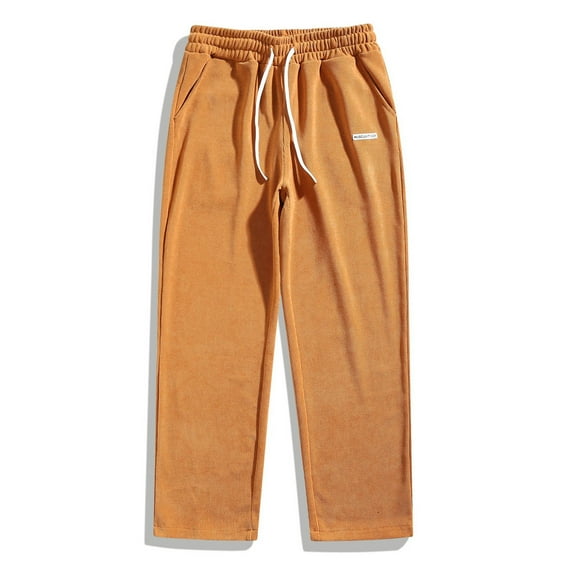 Ftwytp Jogging Bottoms for Men Plain Straight Leg Sports Trousers Fashionable Baggy Wide Leg Sweatpants Elastic Waist Versatile Regular Fit Casual Trousers