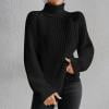 Ftwytp Jumpers High Neck Tops for Women Plus Size Knitted Sweater Long Sleeve Athletic Jumper Pullove Neck Casual Plain Oversized Comfy Soft Pullovers
