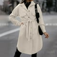 thumbnail image 1 of Ftwytp Long Trench Coat For Women Uk Loose Fit Double-Breasted Elegant Windbreake Coats With Belt Lapel Collar Solid Outwear Winter Jacket, 1 of 9