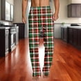 thumbnail image 1 of Ftwytp Men Flannel Plaid Pyjamas Bottoms Nightwear Elastic Waist Drawstring Comfy Yoga Jogger Sweatpants Loose Straight Leg Loungewear with Pockets, 1 of 5
