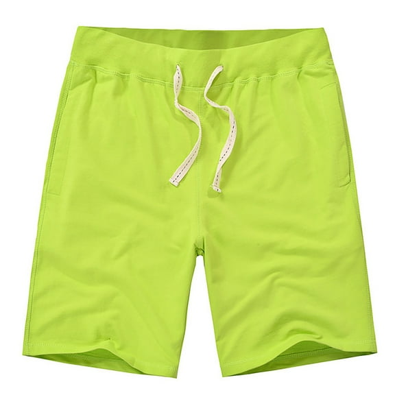 Ftwytp Men's 100% Cotton Loose Fit Sports Shorts, Drawstring Waist, 5-Point Length Casual Shorts, Comfortable and Breathable for Summer