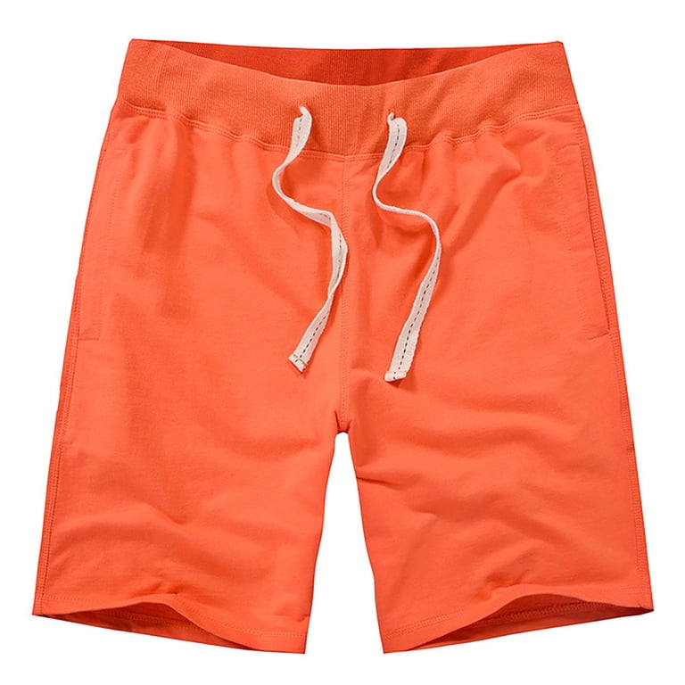 Ftwytp Men's 100% Cotton Loose Fit Sports Shorts, Drawstring Waist