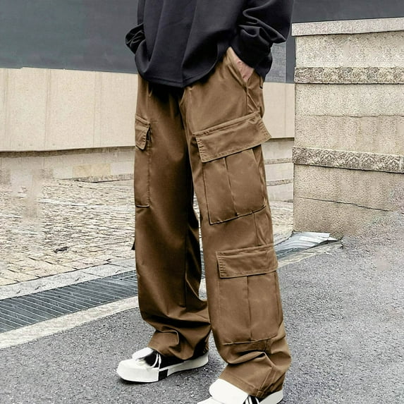 Ftwytp Men’s Casual Cargo Joggers Drawstring Sweatpants Trousers Cotton Stretch Tracksuit Bottoms Work Athletic Joggers Pants Classic Relaxed Pants with Pockets