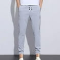 thumbnail image 1 of Ftwytp Men's Cotton Drawstring Yoga Sweatpants Exercise Pants Open Bottom Athletic Lounge Pants Loose Letter Print Sweat Pants with Pockets, 1 of 7