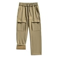 thumbnail image 1 of Ftwytp Men's Fleece Casual Cotton Joggers Winter Warm Thermal Cargo Trousers Elasticated Waist Sports Jogging Bottoms Gym Pants Outdoor Running Workout Tracksuit Bottoms, 1 of 7
