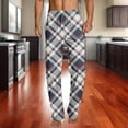 thumbnail image 1 of Ftwytp Men's Plaid Pyjama Bottoms Straight Fit Lounge Check Nightwear Trousers Elasticated Waist Drawstring Comfy Pajama Sleep Pants with Pockets, 1 of 5
