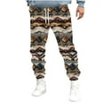 thumbnail image 1 of Ftwytp Men's Retro Fleece Jogger Pants Tracksuit Bottoms Lightweight Workout Athletic Bottom Gym Running Sweatpants Aztec Print Drawstring Activewear Trousers with Pockets, 1 of 4