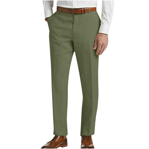 Ftwytp Men's Slim-Fit Stretch Trouser, Casual Stretch Chino Trouser Casual Formal Work Pants Comfort Outdoor Pants Chino Trousers with Pockets