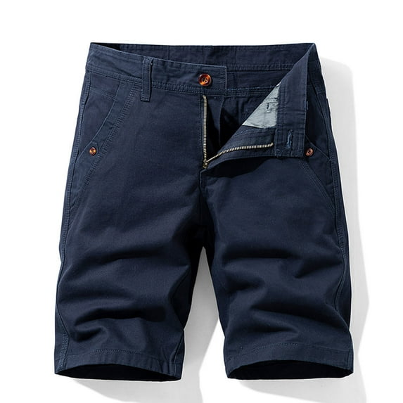 Ftwytp Men's Sweat Pants Shorts Zipper Color Tooling Male Outdoor Solid Multi Pocket Casual Buckle Shorts
