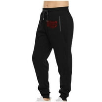 Ftwytp Men's Valentines Print Jogger Pants Tracksuit Bottoms Lightweight Workout Athletic Pants Cinch Bottom Gym Running Sweatpants Drawstring Activewear Trousers with Pockets