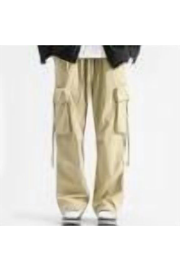 Men's Y2K Baggy Trousers with Multi-Pocket Combat Cargo Trousers Gothic Harajuku Cyberpunk Jogger Overalls Techwear Hip Hop Cargo Trousers