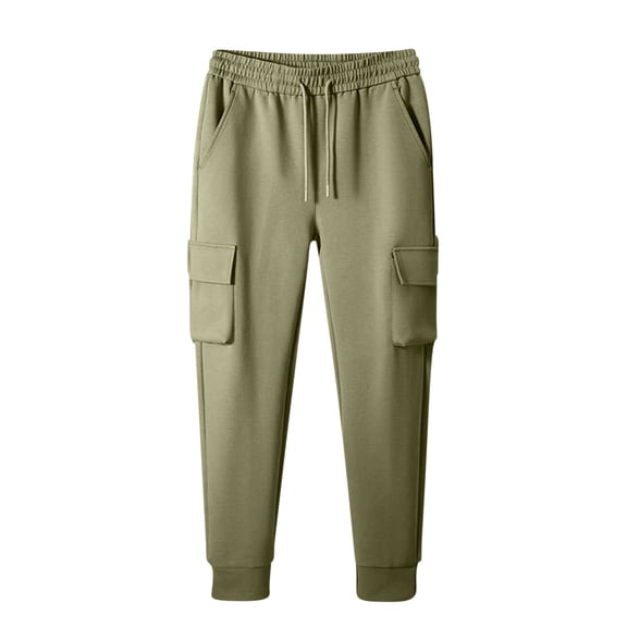 Ftwytp Mens Cargo Cuffed Slim Fit Bottom Track Pants Casual Trousers Jogging Cargo Pocket Work Wear Trouser