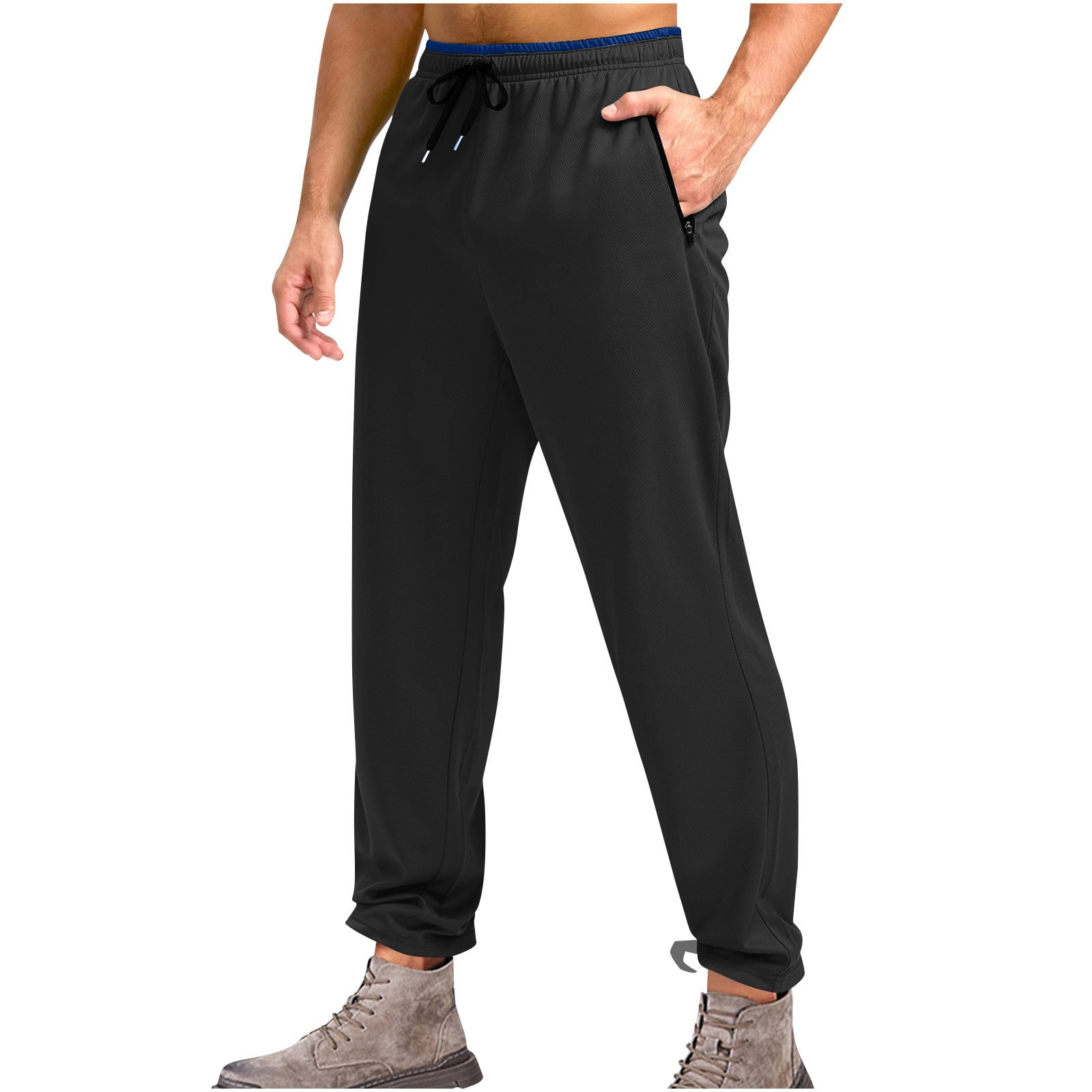 MEKINSUD Mens Winter Sherpa Fleece Joggers - Thick Thermal Sweatpants With Zipper Pockets - View #9
