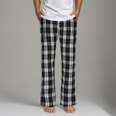 Ftwytp Mens Pyjamas Trousers Comfort Sleepwear Bottoms Funny Plaid Print Pants Comfort Cotton Soft Pyjamas Pants Straight Leg Elastic Waist Full Long Pants