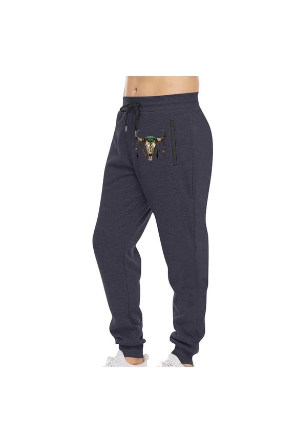 Mens Tracksuit Bottoms Fleece Lined Joggers Sweatpants with Zip Pockets Cute Cartoon Print Elasticated Waist Drawstring Sweatpants Winter Warm Trousers