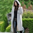 thumbnail image 1 of Ftwytp Women Coats Winter Sale Plus Size Ladies Long Sleeve Pure Color Loose Long Sweater Cardigan Hooded Outwear 2024 Casual Overcoats Cardigans Jacket Coats Outerwear, 1 of 5