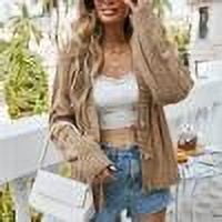 Ftwytp Women Floral Knitted Cardigan Sweater O-Neck Long Sleeve Sweater Button Open Front Knit Cover Ups Winter Casual Loose Solid Color Pullover Jumper