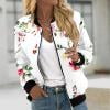 thumbnail image 1 of Ftwytp Women Floral Print Bomber Jacket Full Zip Slim Fit Long Sleeve Hoodless Lightweight Baseball Jacket Coat Casual Sweatshirts Jacket Leisure Coats, 1 of 5