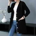 thumbnail image 1 of Ftwytp Women Knit Winter Cardigan Sweater Solid Color Long Sleeve Baggy Outwear Coat Elegant Casual Fall Winter Daily All Match Blouse Top Festival Clothes with Pockets, 1 of 3