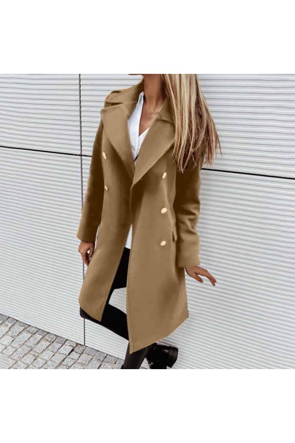 Women Winter Outwear Closure Windbreaker Coat Warm Asymmetrical Button Hem Cloak Solid Color Coat Fall Fleece Keep Warm Jacket