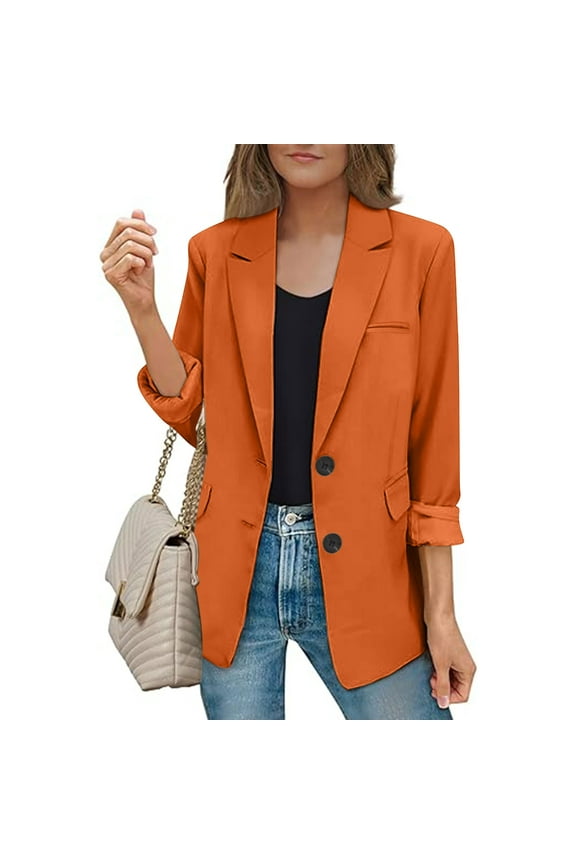 Women's Blazer Suit Elegant Notch Lapel Open Front Cardigan Jackets with Shoulder Pads Business Work Office Blazer Jacket