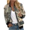 thumbnail image 1 of Ftwytp Women's Fashion Casual Long-Sleeved Color Blocked Zipper Pocket Boho Baseball Coat Jacket Top 2024 Coats Winter Sweatshirts, 1 of 1