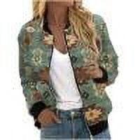 Ftwytp Women's Fashion Casual Long-Sleeved Color Blocked Zipper Pocket Boho Baseball Coat Jacket Top 2024 Coats Winter Sweatshirts