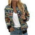 thumbnail image 1 of Ftwytp Women's Fashion Casual Long-Sleeved Color Blocked Zipper Pocket Boho Baseball Coat Jacket Top 2024 Coats Winter Sweatshirts, 1 of 5