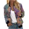 thumbnail image 1 of Ftwytp Women's Fashion Casual Long-Sleeved Color Blocked Zipper Pocket Boho Baseball Coat Jacket Top 2024 Coats Winter Sweatshirts, 1 of 1