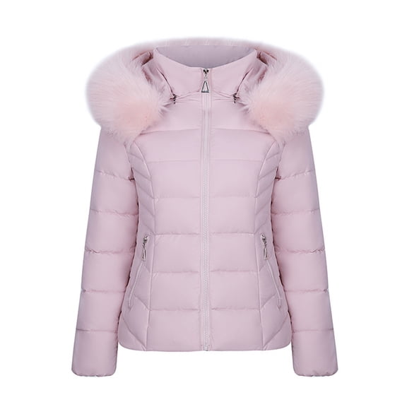 Ftwytp Women's Hooded Warm Winter Coat Quilted Thicken Puffer Jacket Winter Cotton Jacket With Hood Waist Plush Overcome Outer Coat