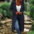 thumbnail image 1 of Ftwytp Women's Long Sleeve Cardigans Open Front Solid Color Sweater Coats Loose Kimono Knitwear Cardigans Mid Length Pocket Cardigan Jacket, 1 of 6