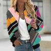 Ftwytp Women's New Long-Sleeved Womens Casual Daily Jackets Lightweight Zip Up Casual Jacket Color Blocked Coat Stand Collar Short Sports Outwear Long Puffer Coat