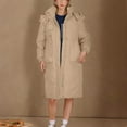 thumbnail image 1 of Ftwytp Women's Padded Puffer Jackets Quilted Winter Warm Hooded Topcoats Long Sleeve Overcoats Longline Cardigan Jacket Active Outdoor Parka Coat, 1 of 9