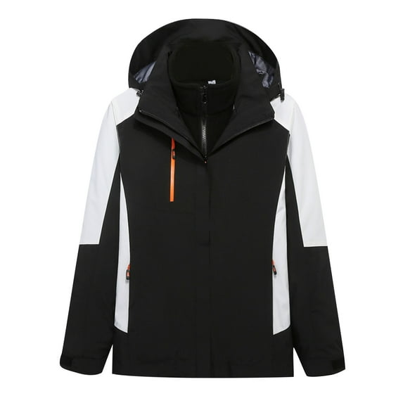 Ftwytp Women's Waterproof Ski Jackets 3 in 1 Snow Jackets Hooded Fleece Winter Coats Windbreaker Snowboard Jackets