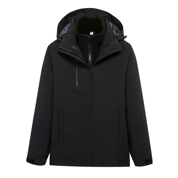 Ftwytp Women's Waterproof Ski Jackets 3 in 1 Snow Jackets Hooded Fleece Winter Coats Windbreaker Snowboard Jackets