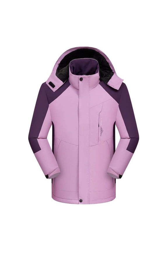 Women's Waterproof Ski Snow Jacket Winter Coat with Warm Thickened Fleece Mountain Hooded Jacket Windbreaker