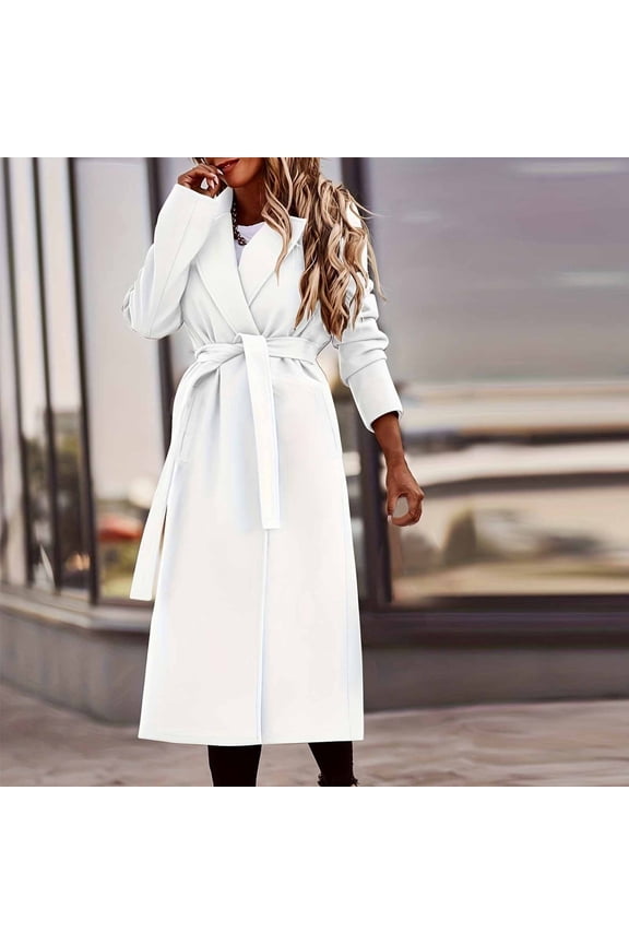 Women's Winter Long Sleeve Jacket Business Casual Jackets Double-Sided Nylon Coat High-End Models British Style Temperament Coat with Belt