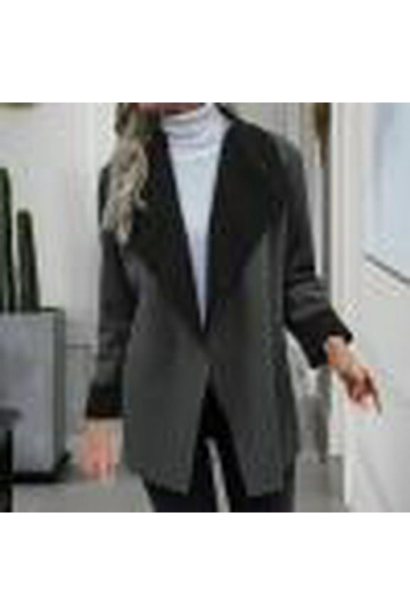 WomenCasual Fashion Cardigan Classic Open Front Balloon Sleeve Chunky Knitted Maxi Longline Floaty Cardigan with Pockets Sweater Plus Size