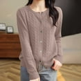 thumbnail image 1 of Ftwytp Womens Cardigan Short Chunky Cardigans Long Sleeve Jumpers Open Front Ribbed Knit Lightweight Outerwear for Winter Spring, 1 of 9