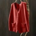 thumbnail image 1 of Ftwytp Womens Cardigan Short Chunky Cardigans Sleeveless Jumpers Open Front Ribbed Knit Lightweight Outerwear with Pockets for Winter Spring, 1 of 6