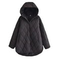 thumbnail image 1 of Ftwytp Womens Dolman Lightweight Quilted Jackets Long Sleeve Solid Color Coat Winter Warm Padded Down Warm Puffer Coat, 1 of 8