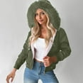 thumbnail image 1 of Ftwytp Womens Full Zip Fleece Cropped Long Sleeve Hooded Teddy Fleece Zip Up Double Fleece Jumpers Loose Fit Casual Fluffy Pullover Sweatshirts Fall Winter Warm Coats, 1 of 9