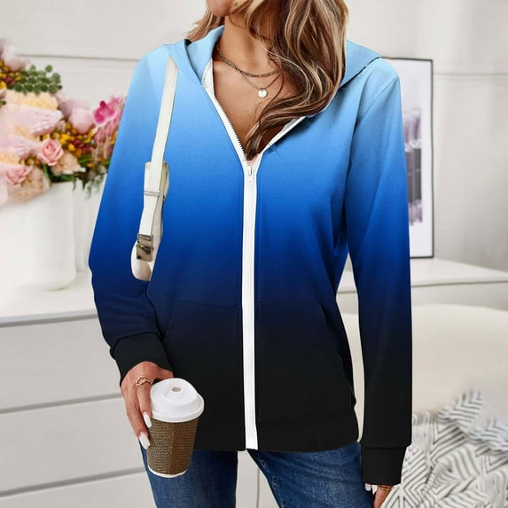 Ftwytp Womens Long Hoodies Zip Up Plain Hoodie Long Sleeves Fleece Longline Hoodie Sweatshirts Casual Loose Hooded Coat Zipper Plus Size Tops Pullover Jacket with Pockets