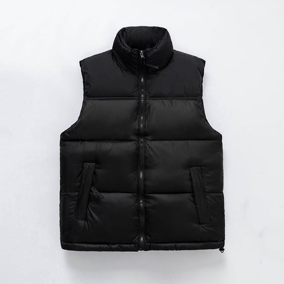 Ftwytp Womens Plus Size Sleeveless Puffer Jacket Hoodless Gilet Body Warmer Jackets Stand Collar Color Blocked Warm Portable Windproof Jacket Vest