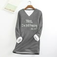 thumbnail image 1 of Ftwytp Womens Plus Size Sweatshirts Fall Winter Long Sleeve V Neck Pullover Blouses Letter Print Fleece Thicken Hoodless Warm Tops Shirt Causal Pullover Long Sleeve Tops Dark Gray, 1 of 3