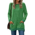 thumbnail image 1 of Ftwytp Womens Sweatshirt Crewneck Long Sleeve Trendy Casual Shirts Basic Solid Color Loose Tunic Tops, 1 of 6